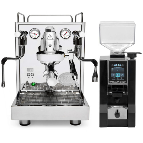 ECM Mechanika Max e61 PID 1.9L Espresso Coffee Machine - Stainless Steel - Eureka Mignon Specialita' Smart Coffee Grinder - Black - Package