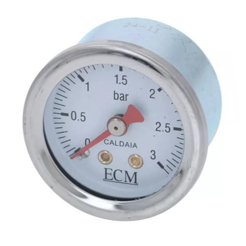 Boiler Pressure Gauge or Manometer 3 bar - White Face - Red Needle - OD 40mm -- 1/8" BSPF Connection - ECM P2451 EM100147-00