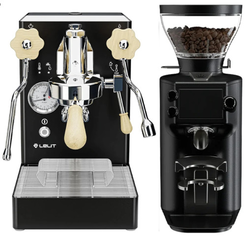 Lelit MaraX PL62X L58E 1.8L Espresso Coffee Machine - V2 - Black - Mahlkönig X64 WS - Grind By Weight - 64mm Flat Burr Coffee Grinder - Black - Package