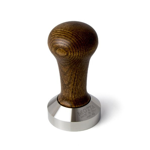 MOTTA Coffee Tamper 49mm - Flat - BROWN WOOD and STAINLESS STEEL - 8120/M