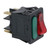 Switch and Lamp Module - RED Illuminated SPST Switch - GREEN Lamp - 30mm x 22mm - 16A 250V - PAVONI 435063