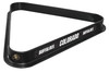 Colorado Buffaloes billiard triangle featuring a sleek black frame with Colorado Buffaloes lettering and team graphics, shown at an angle on a white background.