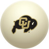 Colorado Buffaloes cue ball featuring the black and gold CU Buffalo logo on a classic ivory-colored billiard ball, displayed individually on a white background.