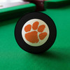 Clemson Tigers Eight Ball displayed on green pool table felt, featuring the orange Clemson Tiger Paw logo inside the white center circle of a classic black billiard Eight Ball.