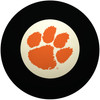 Clemson Tigers Eight Ball featuring the iconic orange Tiger Paw logo centered inside the traditional white circle of a classic black billiard Eight Ball on a white background.