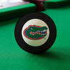 Florida Gators Eight Ball displayed on green pool table felt, featuring the colorful Florida alligator logo inside the white center circle of a classic black billiard Eight Ball.