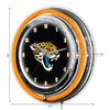 655-1015, Jax, Jacksonville, Jaguars, 14", Neon, Clock, NFL, Imperial, Logo, FREE SHIPPING