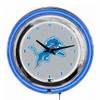 655-1018, Detroit, Lions, 14", Neon, Clock, NFL, Imperial, Logo, FREE SHIPPING