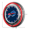 655-1021, Buffalo, Bills, 14", Neon, Clock, NFL, Imperial, Logo, FREE SHIPPING