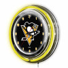 655-4031, Pittsburgh, Penguins, 14", Neon, Clock, NHL, Imperial, Logo, FREE SHIPPING,