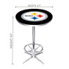 84-3004, Pittsburgh, Steelers, 27", Chrome, Pub Table, FREE SHIPING, Logo, NFL, Imperial