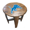 629-1018, Detroit, Lions, Det, Bourbon, Oak, Barrel, Side, Table, FREE SHIPPING, NFL, Imperial