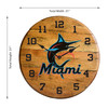 Miami Marlins Oak Barrel Clock