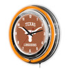 655-3060, TX, TEX, Texas, Longhorns,  14", Neon, Clock, NCAA, Imperial, Logo, FREE SHIPPING