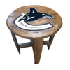 629-4008, Vancouver, Van, Canucks, Oak, Whiskey, Bourbon, Barrel, Side, Table, FREE SHIPPING, NHL. Imperial