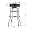 720801364216, University, South, Carolina, Gamecocks,  30", Commercial, Chrome, Bar, Stool, 680-3036, Imperial