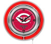 Cincinnati, Reds, 15", Double, Neon, Wall, Clock, Holland Bar Stool, MLB, CIN, Cincy, Clk15MLBCin, 071235006945