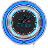 Miami, Marlins, 15", Double, Neon, Wall, Clock, Holland Bar Stool, MLB, MIA, Florida, Clk15MLBMia, 071235007041