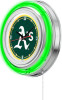 Sacramento, Las Vegas, Oakland, Athletics,15", Double, Neon, Wall, Clock, Holland Bar Stool, MLB, OAK, A's, Clk15MLBOak, 071235007102