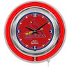 St. Louis, Cardinals,15", Double, Neon, Wall, Clock, Holland Bar Stool, MLB, STL, Cards, Clk15MLBStL, 071235007171