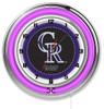 Colorado, Rockies, 19", Double, Neon, Wall, Clock,  Holland, Bar Stool Co, MLB, COL, CO, Clk19MLBCol, CLK19, 071235007317