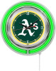 Sacramento, Las Vegas, Oakland, Athletics, 19", Double, Neon, Wall, Clock,  Holland, Bar Stool Co, MLB, OAK, A's, Clk19MLBOak, CLK19, 071235007447