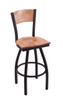 Cleveland Guardians L038 Laser Engraved Wood Back Bar Stool w/ Maple Seat by Holland Bar Stool, Various Heights