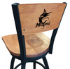 Miami, Marlins, L038, Laser, Engraved, Wood, Back, Counter, Bar, Stool, 25", 30", 36", Maple, Wood, Seat, Holland Bar Stool,MIA, FL, Florida, MLB, Fan Cave, Man Cave, L03825BWMedMplAMLBMiaMedMpl, 071235077297, L03830BWMedMplAMLBMiaMedMpl, 071235084707, L03836BWMedMplAMLBMiaMedMpl, 071235085438