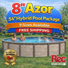 8" Azor-SS 54" Hybrid Complete Pool Package, 9 Sizes Available, FREE SHIPPING
