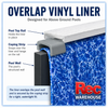 Overlap Pool Liner Installation Diagram – Shows Top Rail, Coping Strip, and Pool Wall for Above Ground Pools