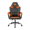 Front view of the Clemson Tigers oversized office chair with padded arms, rolling base, and embroidered team logo