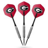 University of Georgia Bulldogs dart set featuring three darts with red flights, black trim, and Georgia “G” logo graphics.