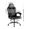 University of North Carolina Tar Heels oversized office chair shown at an angle with product dimensions and adjustable chair details displayed.