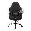 Back view of the University of North Carolina Tar Heels oversized office chair featuring a storage pouch and team branding on the chair back.