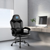University of North Carolina Tar Heels oversized office chair shown in a modern home office setting with black, gray, and Carolina blue team-inspired design.