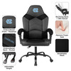 University of North Carolina Tar Heels oversized office chair feature graphic highlighting adjustable armrests, reclining back support, padded seating, and team logo styling.
