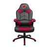 University of Wisconsin Badgers oversized gaming chair in black, gray, and red with the Wisconsin W logo on the headrest, shown from the front.