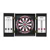 Georgia Bulldogs dartboard cabinet shown open with a regulation-style dartboard and built-in scoreboards on each side.