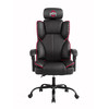 Ohio State Buckeyes oversized gaming chair in black, gray, and red with the Ohio State logo on the headrest, shown from the front.