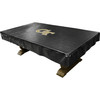 Georgia Tech Yellow Jackets black pool table cover displayed on a billiard table, featuring the gold and white Georgia Tech GT logo centered on top. This custom NCAA table cover helps protect the pool table surface while adding Yellow Jackets team spirit to a game room, fan cave, pool room, or entertainment space.