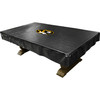 Missouri Tigers black pool table cover displayed on a billiard table, featuring the Missouri Tigers logo centered on top. This custom NCAA table cover helps protect the pool table surface while adding Missouri team spirit to a game room, fan cave, pool room, or entertainment space.