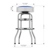 Side view of the Kentucky Wildcats 30" chrome bar stool, highlighting the round padded seat, polished chrome frame, curved legs, footrest, and stool height. This NCAA team bar stool is designed for sports-themed seating in a game room, bar area, or entertainment space.
