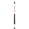 Full-length vertical product view of the Alabama Crimson Tide 19oz White Laser Etched 58-inch Cue on a white background, highlighting the red team branding, white laser-etched section, black grip, and natural wood-colored shaft.