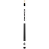 Full-length vertical product view of the Iowa Hawkeyes 19oz White Laser Etched 58-inch Cue on a white background, highlighting the white team-branded section, black-and-gold Iowa graphics, black grip, and natural wood-colored shaft.