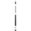 Full-length vertical product view of the Nebraska Cornhuskers 19oz White Laser Etched 58-inch Cue on a white background, highlighting the white team-branded section, red Nebraska graphics, black grip, and natural wood-colored shaft.