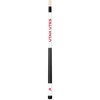 Full-length vertical product view of the Utah Utes 19oz White Laser Etched 58-inch Cue on a white background, highlighting the white team-branded section, red Utah graphics, black grip, and natural wood-colored shaft.