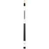 Full-length vertical product view of the Vanderbilt Commodores 19oz White Laser Etched 58-inch Cue on a white background, highlighting the white team-branded section, black-and-gold Vanderbilt graphics, black grip, and natural wood-colored shaft.