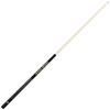 Angled full-length view of the Colorado Buffaloes 19oz Team Color Laser Etched 58" Cue, highlighting its natural-colored shaft, black and gold design, and two-piece construction.