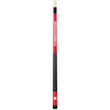 Vertical close-up view of the Nebraska Cornhuskers 19oz Team Color Laser Etched Cue featuring a bold red and black butt design with Nebraska team graphics and laser-etched detailing.