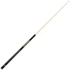 Full-length angled view of the Purdue Boilermakers 58-inch billiard cue showing the natural-finish shaft and contrasting black and gold team-color butt design.